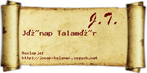 Jónap Talamér névjegykártya
